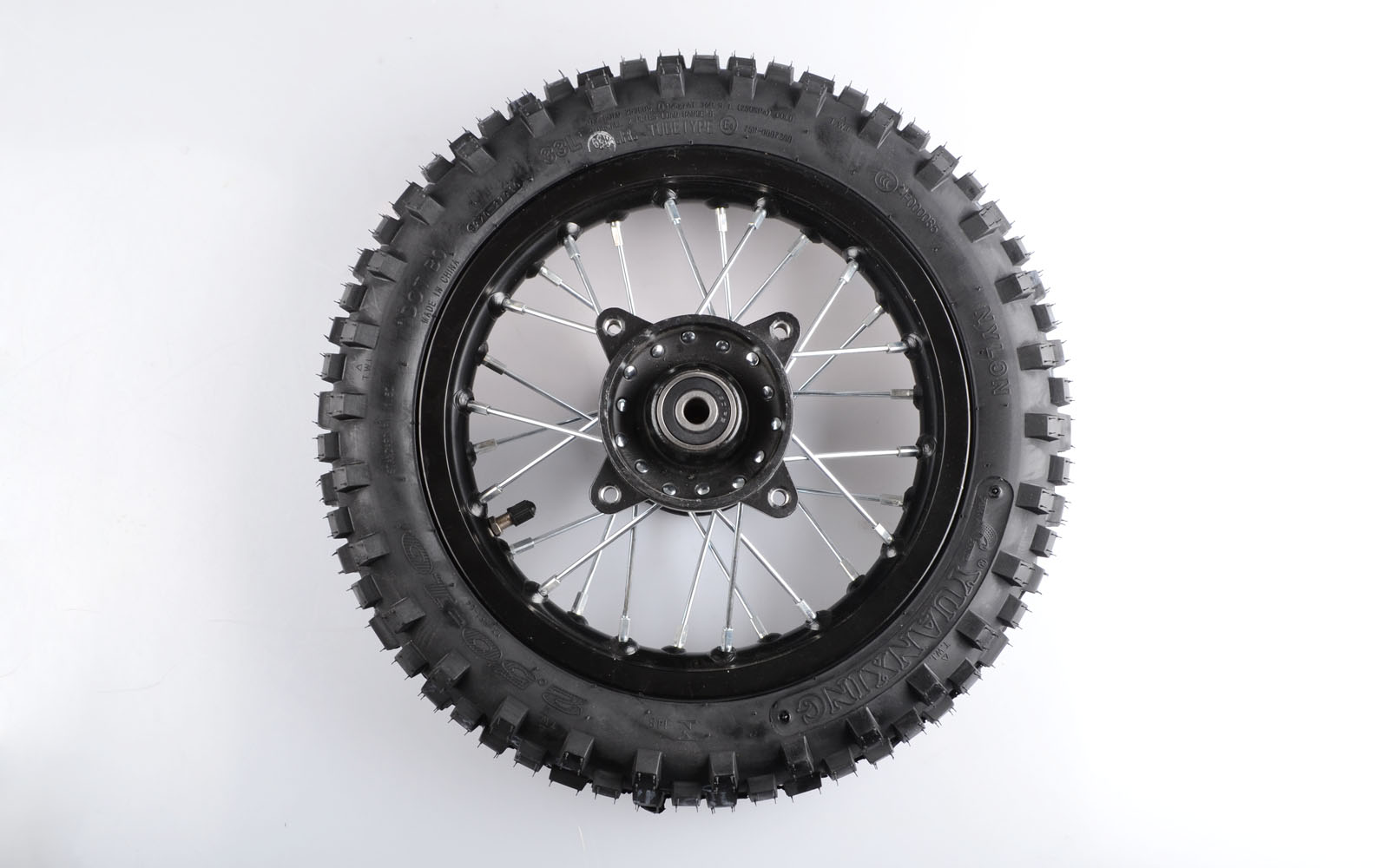 Hinterrad 2.50-10 kompl Reifen und Felge schwarz Dirtbike Crossbike Crossreifen 